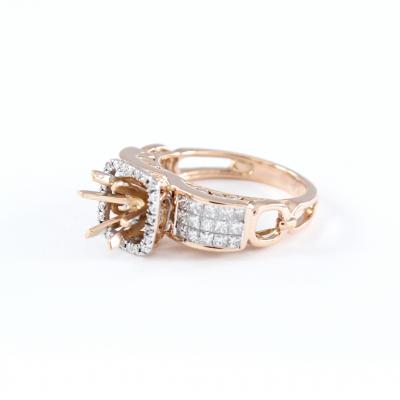 Bague Diamant Or Rose - Pierre centrale non montée 2