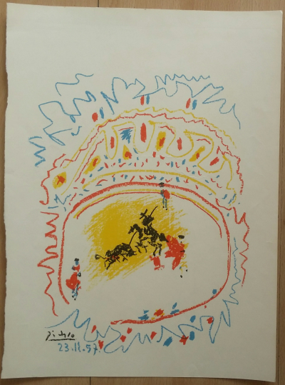 Pablo Picasso Petite corrida (1958)  lithographie originale en couleurs editee pour l'album 