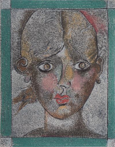 Franco GENTILINI : Portrait de femme - Lithographie originale 2