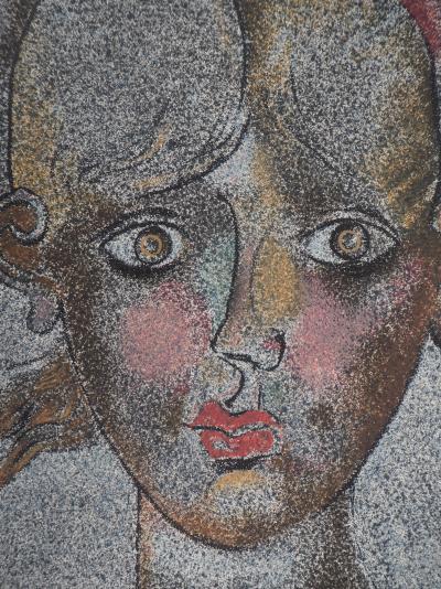 Franco GENTILINI : Portrait de femme - Lithographie originale 2