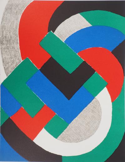 Sonia DELAUNAY - Composition bleu, vert et rouge, 1969 - Lithographie originale 2