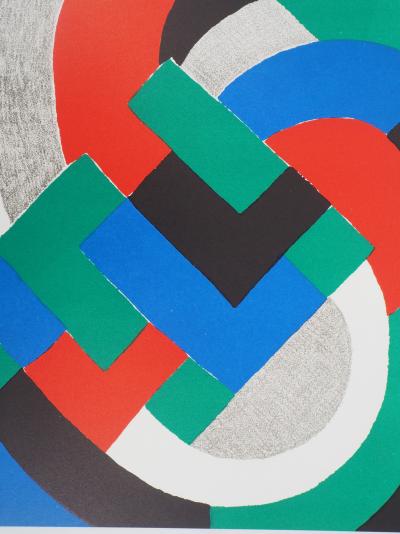 Sonia DELAUNAY - Composition bleu, vert et rouge, 1969 - Lithographie originale 2