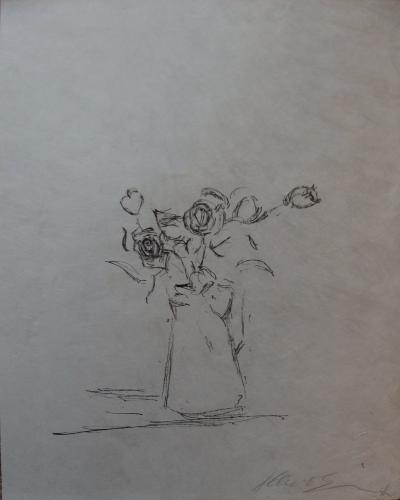 Alberto GIACOMETTI : Bouquet de roses, Lithographie originale signée au crayon 2