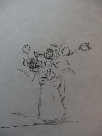 Alberto GIACOMETTI : Bouquet de roses, Lithographie originale signée au crayon 2