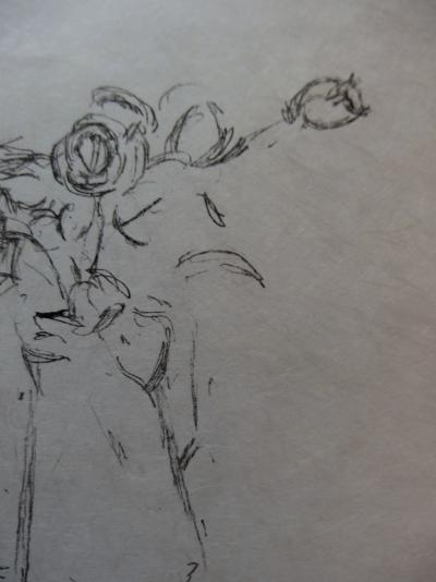 Alberto GIACOMETTI : Bouquet de roses, Lithographie originale signée au crayon 2