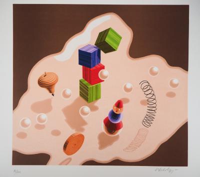 Victor VASARELY : Composition cinétique aux jouets - Lithographie Originale Signée 2