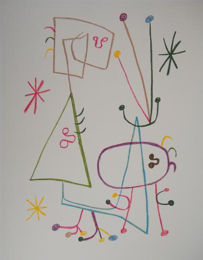 Joan MIRO (d’après) - Famille à l’étoile - Lithographie signée 2