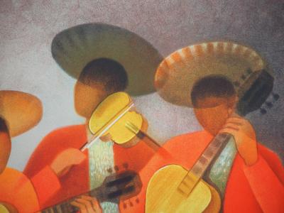Louis TOFFOLI : L’orchestre mexicain - Lithographie originale, Signée 2