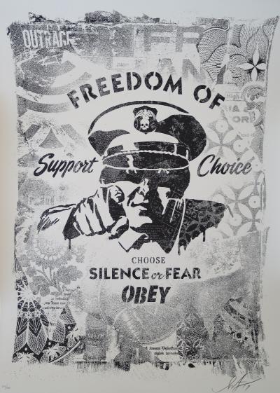 Shepard FAIREY (Obey)  - Damaged Freedom Of Choice - Sérigraphie signée et numérotée 2