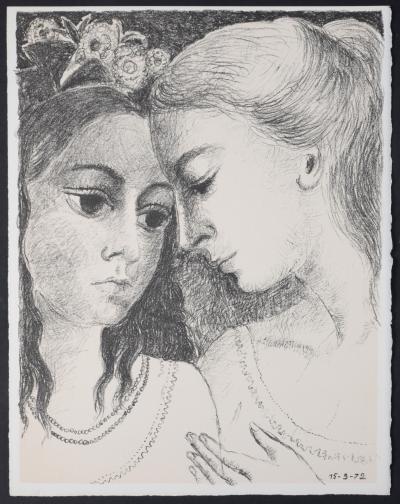 Paul DELVAUX - Confidences, 1972 - Original lithograph 2