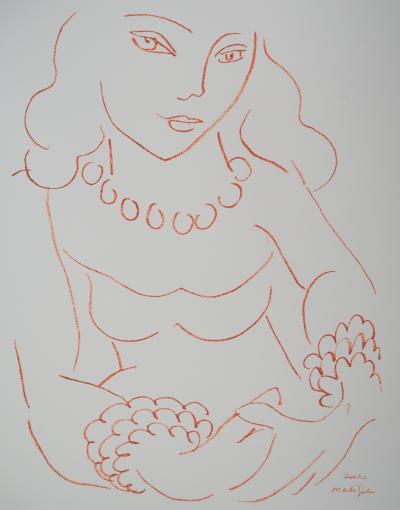 Henri MATISSE (d’après) - Dame au collier de perles - Lithographie signée 2