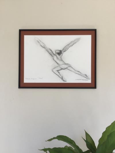 Lucienne PAGEOT-ROUSSEAUX - Patrick Dupond,Icare, circa 1980 - Dessin au crayon signé 2