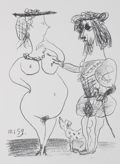 Pablo PICASSO - Le seigneur et la dame, 1972 Original lithograph 2