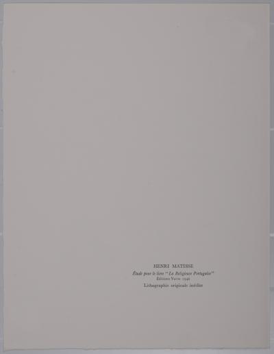 Henri MATISSE - La Religieuse Portugaise, 1972 - Lithographie originale 2