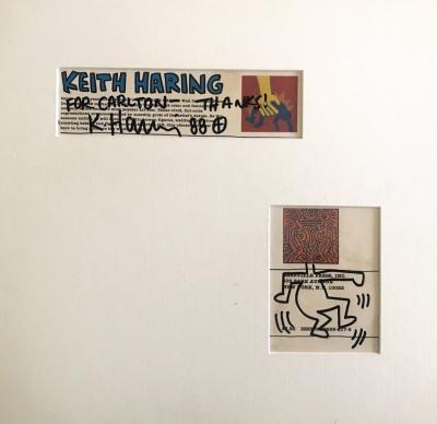 Keith HARING - Sans titre - Dessin au marker noir sur page de calendrier, signé et dédicacé