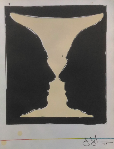 Jasper JOHNS - Cup, Two Picasso Profiles, 1973 - Lithographie 2