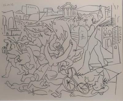 Pablo PICASSO (d’après) - Enlèvement des Sabines - Lithographie 2