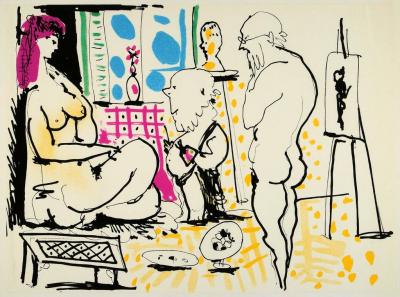 Pablo PICASSO - Suzanne et les vieillards, 1966 - Lithographie originale 2