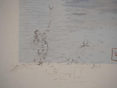 Salvador DALI - Anges et personnages -  Gravure et dessin original signé 2