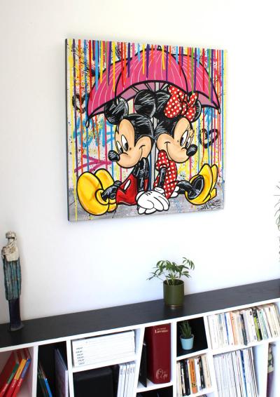 NACKS - Mickey and Minnie, Color Rains, 2020 - Technique mixte sur toile 2