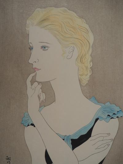 Léonard Tsuguharu FOUJITA : Jeune femme blonde, Gravure originale signée 2