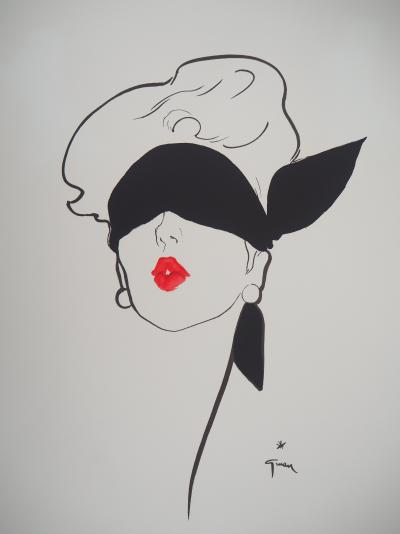 René GRUAU : Rouge baiser - Lithographie originale signée au crayon 2