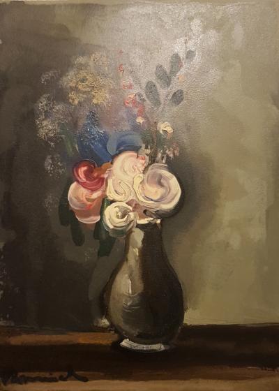 Pierre AMBROGIANI & Maurice de VLAMINCK - Bouquets de fleurs - Deux gravures sur bois 2
