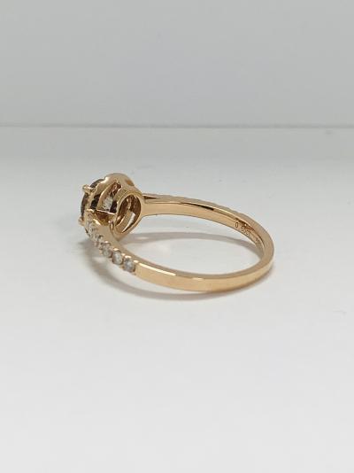 14k rose gold ring, 0.65 ct grey diamond; 0.36 ct side diamonds 2