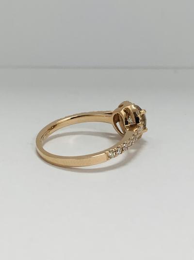 14k rose gold ring, 0.65 ct grey diamond; 0.36 ct side diamonds 2