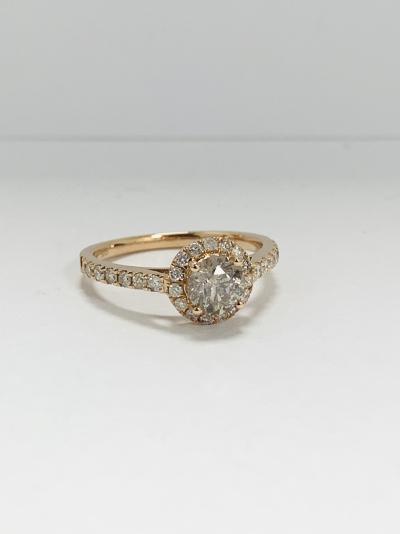 14k rose gold ring, 0.65 ct grey diamond; 0.36 ct side diamonds 2