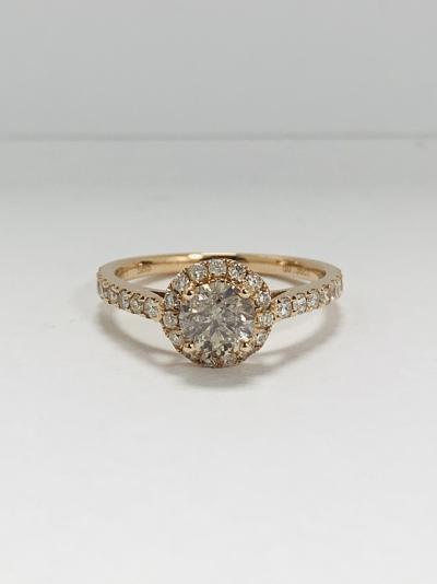 14k rose gold ring, 0.65 ct grey diamond; 0.36 ct side diamonds 2