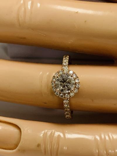 14k rose gold ring, 0.65 ct grey diamond; 0.36 ct side diamonds 2