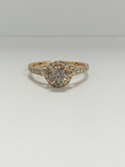 14k rose gold ring, 0.65 ct grey diamond; 0.36 ct side diamonds 2