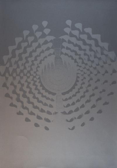 Enrico CASTELLANI - Compendio...: 18, 1974 - Sérigraphie argent signée à la main 2