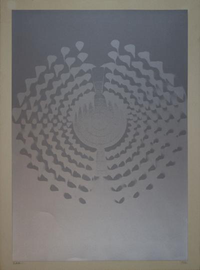 Enrico CASTELLANI - Compendio...: 18, 1974 - Sérigraphie argent signée à la main 2