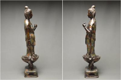 Grande représentation de Kannon en bronze et émaux cloisonnés, Japon, Fin de l’Ère Meiji 2