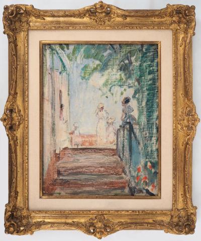 Henri  LEBASQUE - La Terrasse de Sainte Maxime - Huile sur toile signée 2