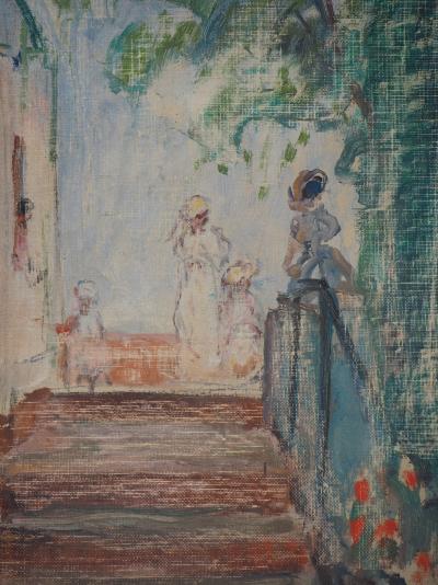 Henri  LEBASQUE - La Terrasse de Sainte Maxime - Huile sur toile signée 2
