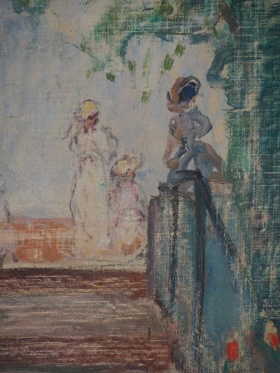 Henri  LEBASQUE - La Terrasse de Sainte Maxime - Huile sur toile signée 2