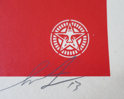 Shepard FAIREY (Obey) - God Saves Satan Invests? 2013 - Sérigraphie signée au crayon 2