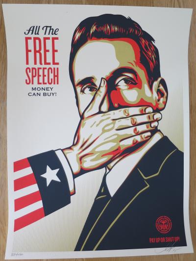 Shepard FAIREY (Obey) - Pay Up Or Shut Up, 2015 - Sérigraphie signée au crayon 2
