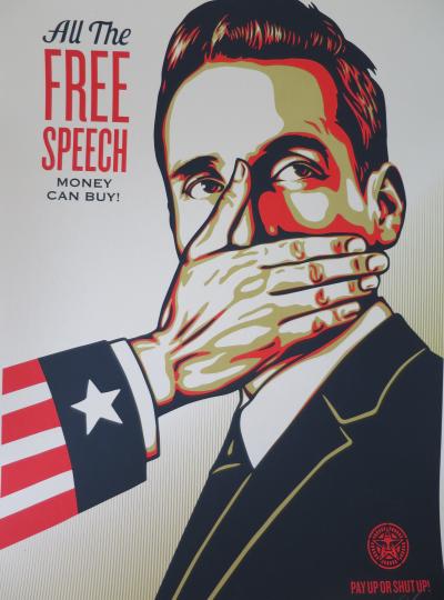 Shepard FAIREY (Obey) - Pay Up Or Shut Up, 2015 - Sérigraphie signée au crayon 2