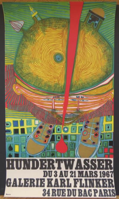 Friedensreich HUNDERTWASSER -  Galerie Flinker, 1967 - Affiche lithographique originale 2
