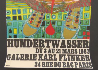 Friedensreich HUNDERTWASSER -  Galerie Flinker, 1967 - Affiche lithographique originale 2