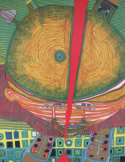 Friedensreich HUNDERTWASSER -  Galerie Flinker, 1967 - Affiche lithographique originale 2