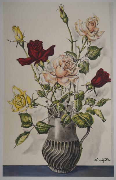 Léonard Tsuguharu FOUJITA : Le bouquet de roses - Lithographie signée 2