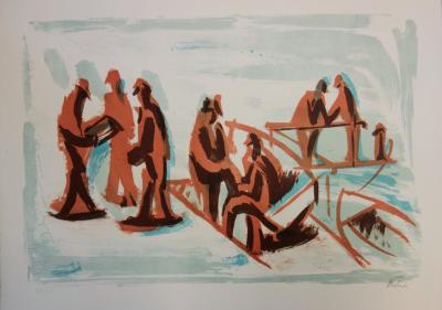Jean HELION : Mer, à l’heure d’embarquer - Lithographie originale signée au crayon 2