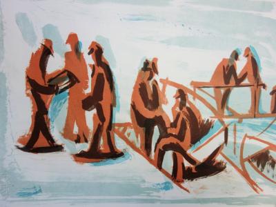 Jean HELION : Mer, à l’heure d’embarquer - Lithographie originale signée au crayon 2