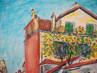 Elisée MACLET : Montmartre, Rue du Mont Cenis - Aquarelle signée 2