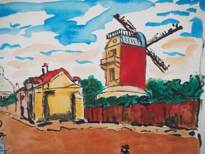 Elisée MACLET : Montmartre, le Moulin de la Galette - Aquarelle signée 2